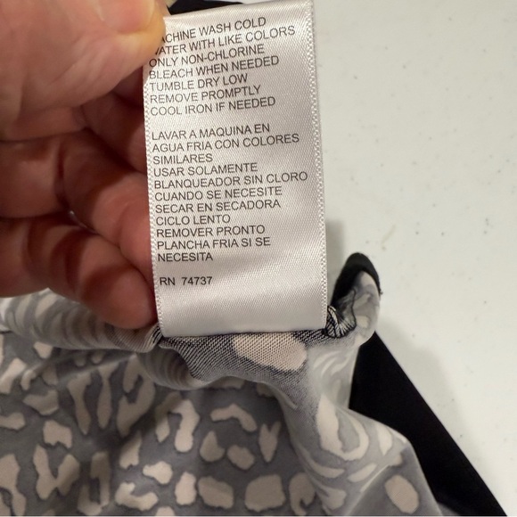 Shelby & Palmer Asymmetrical Dress Side Tie Animal Print Black/Tan Women’s Sz S - Picture 13 of 13